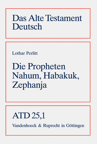 Diese Neubearbeitung der Kommentierung der drei Prophetenbücher für das ATD folgt auf die Auslegung von Karl Elliger, die 1949 erschien. Die teils schwierige Sprache und die teils schlechte Textüberlieferung werden mit erheblichem textkritischen und philologischen Aufwand analysiert. Da die genaue Wirkungszeit dieser Propheten des 7. Jahrhunderts vor Christus unsicher ist, musste Vieles aus dem Kontext, nämlich der Geschichte des Alten Orients erschlossen werden. Diese Prophetenbücher hatten eine lange Entstehungsgeschichte, in der sich die Wirkungsgeschichte ihrer prophetischen Botschaft spiegelt. Die Texte wurden vielfältig erweitert, aber nicht redaktionell vereinheitlicht