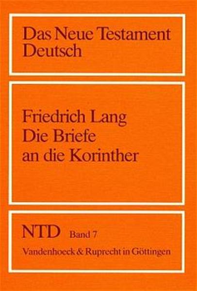 Friedrich Lang kommentiert die beiden Korintherbriefe. Beide geben Einblicke in das Leben einer jungen, vorwiegend heidenchristlichen Gemeinde im Missionsbereich des Paulus. Paulus gibt in den Briefen ein Zeugniss zu seiner Theologie des Kreuzes.