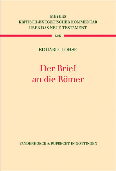 In den letzten Jahrzehnten hat die internationale und interkonfessionelle Diskussion über den Römerbrief des Apostels Paulus in beeindruckender Weise an Breite und Tiefe gewonnen und sich der Horizont religionswissenschaftlicher Erörterung weit gespannt. Diesen Veränderungen, die die gelehrte Forschung bestimmen, sucht dieser Kommentar ebenso Rechnung zu tragen wie der Aufforderung an einen wissenschaftlichen Kommentar, sich nicht nur für die Förderung theologischer Wissenschaft, sondern auch für den Gebrauch durch die Pfarrer- und Lehrerschaft als nützlich zu erweisen. Diese Auslegung des Römerbriefs achtet besonders auch die jüdischen Voraussetzungen, die das Denken des Apostels Paulus bestimmen, und sucht herauszuarbeiten, was der Apostel den Christen in Rom zu sagen hatte-mit ihnen aber zugleich den Christen aller Zeiten, und damit auch uns. Die Bearbeitung von Otto Michel (14., neubearbeitete Auflage 1978, 5. Auflage dieser Auslegung) ist weiterhin lieferbar. ISBN 3-525-51635-5