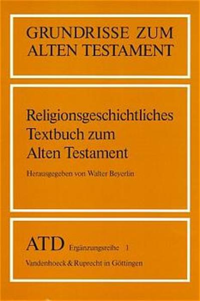 Dies ist die zweite durchgesehene Auflage des Religionsgeschichtlichen Textbuches zum alten Testaments. Es ist eine Gemeinschaftsarbeit von Altorientalisten und Alttestamentlern: H. Brunner die ägyptischen Texte, H. Schmökel die mesopotamischen, C. Kühne die hethitischen, K.-H. Bernhardt die ugaritischen und E. Lipinski die nordsemitischen aus dem 1. Jt. v.Chr. Die Anlage des Buchs und die Grundsätze der Auswahl und Darbietung der Texte gehen auf den Herausgeber Walter Beyerlin zurück.