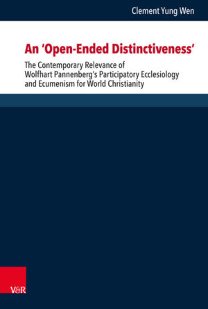 Insofar as the twentieth century has often been referred to as ‘the ecumenical century’, the twenty-first seems poised to become known as ‘the century of World Christianity’. Into this situation, the present study seeks to show the ongoing relevance of Wolfhart Pannenberg’s ecclesiological and ecumenical proposals and, in doing so, finds that his eschatologically-oriented and historically-rooted emphasis upon an ‘open-ended distinctiveness’ is exactly the kind of corrective that the emerging theological paradigm of World Christianity needs if it wants not only to stay contextually ‘open-ended’, but remain ‘distinctively’ Christian in outlook and character as well. Towards that end, the book begins with the story of ecclesiology’s definitional expansion (from the time of the Reformation to now) before tracing the biographical and ideational roots of Pannenberg’s overall programme. The study then proceeds by outlining the main contours of Pannenberg’s ecclesiology and ecumenism, especially as such pertain to World Christianity. In this regard, several facets of Pannenberg’s thought are highlighted for consideration, including his understanding of ‘the church as sign of the kingdom’, his doctrine of ‘participation in Christ’, his reassertion of the church’s missionary task, his (underdeveloped) ‘personalist’ and ‘social’ thought-structures, his (ironically relevant) ‘Constantinianism’, his (directly relevant yet abstract) notion of ‘creative love’, and his views concerning contextualization and the ecumenical potential of the Nicene-Constantinopolitan Creed of 381. While much that is here developed serves as a healthy corrective for an emerging theological paradigm that is still maturing, some surprising critical insights arise that also flow the other way.