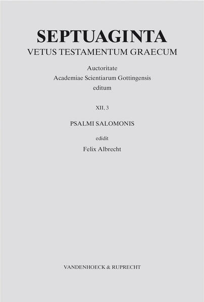 Die „Psalmen Salomos“ (lateinisch „Psalmi Salomonis“) sind ein sowohl theologisch als auch theologiegeschichtlich wichtiges Dokument des palästinischen Judentums der Zeitenwende. Sie zeugen von einem davidischen Messianismus, der im Hinblick auf die Entwicklung der im Neuen Testament entfalteten und mit Jesus verknüpften davidischen Messiasvorstellung von weitreichender Bedeutung ist. Die vorliegende Edition der „Psalmen Salomos“ schafft eine solide Textgrundlage unter Berücksichtigung aller relevanten Textzeugen. Sie beruht auf einer grundlegenden Untersuchung der griechischen und syrischen Überlieferung. Eine ausführliche Einleitung erschließt die überlieferungsbedingten sowie sprachlichen Eigenarten des Textes (§ A) und kulminiert in einer Darstellung der Textgeschichte (§ B).