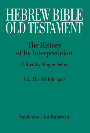 24 scholars-Jewish, Protestant, Roman Catholic-from North America, Israel, and various European countries, contribute to this rich volume on medieval interpretation and exegesis of the Hebrew Bible/Old Testament (5th through 12th centuries). Geographically, they cover most of the world as it was known in these times: from Syria to Spain, from Rome to the Rhine and the Seine. The volume also contains supplements to the previous volume, on Ben Sira and the Wisdom of Solomon. The indexes (names, topics, references to biblical sources and a broad body of literature beyond) are the key to the wealth of information provided. Undoubtedly, this volume will meet the high expectations set by the reviewers of the first volume (I/1) of the series: “Definitive reference work” (Religious Studies Review) “Mine d’information d’une grande richesse” (Revue d’histoire et de philosophie religieuses) “Monumental ouvrage” (Revue d’histoire ecclésiastique) “A veritable treasury” (Catholic Biblical Quarterly) “The foremost account of Jewish and Christian biblical interpretation” (Expository Times) “Onmisbaar handboek voor jeder een die zich serieus met bijbelstudie bezighoudt” (Stem van het boek) “Respekt gebietende Summe wissenschaftsgeschichtlicher Forschung” (Zeitschrift für Altes Testament) Selected chapters 23. The Problem of Periodization of Middle Ages 25. Jewish Bible Interpretation in Early Post-Talmudic Times 26. Gregory the Great 28. Seventh through Ninth Century 1. Isidore of Seville 3. Exegesis in the time of Charlemagne 4. From Angelomus of Luxeuil to Remigius of Auxerre 31. The Flourishing Era of Jewish Exegesis in Spain 1. The Linguistic School: Judah Hayyuj, Jonah ibn Janah, Moses ibn Chiquitilla and Judah ibn Bal’am 2. The Aesthetic Exegesis of Moses ibn Ezra 32. The School of Literal Jewish Exegesis in Northern France 4. Menahem ben Helbo5. Solomon Yishaqi / Rashi (1040-1105) 8. Samuel ben Meir / Rashbam (1080-1160) 33. Jewish Exegesis in Spain and Provence and in the East 2. Abraham ibn Ezra4. Moses ben Nahman / Nahmanides (Ramban) 5. Abraham Maimonides and the Yemenite School 34. The School of St. Victor in Paris 35. Christian Interpretation of the Old Testament 1. Bernard of Clairvaux on the Song of Songs 2. Gilbert of Poitiers and Peter Lombard 6. Albert, Thomas, Bonaventure 36. Development of Biblical Interpretation in the Syrian Churches 38. Literal and Spiritual Scriptural Interpretation: Aspects of Correspondence and Tension between Christian and Jewish Exegesis