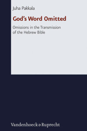The book investigates omissions in the textual transmission of the Hebrew scriptures. Literary criticism (Literarkritik) commonly assumes that later editors only expanded the older text