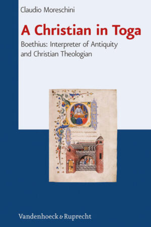 Claudio Moreschini focuses on selected and as yet still understudied aspects of Boethius‘ life and works. He presents Boethius in the culture of the sixth century in Italy, outlines his great cultural project and discusses the problem of his Christian faith. The Consolatio Philosophiae is examined from the point of view of Latin Platonism, highlighting the aims of its poetry and its philosophical tenets. Moreschini also shows how Boethius combined Christian faith and philosophy in order to solve theological issues, most notably the Christological debates of his times or the question of the Trinity.