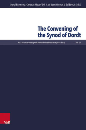 The Synod of Dordt 1618/1619 was one of the most important church councils in the history of the Reformed tradition. International delegates from all over Europe served as important participants and played a significant role in the evaluation of Remonstrant doctrine and in the formation of the Canons of Dordt. The Synod made important pronouncements on other issues such as Sunday observance, catechism instruction and theological education. Given the continuing worldwide historical significance of the Synod’s Canons and church order, the absence of a critical scholarly edition of the majority of documents of the Synod is remarkable. The Johannes a Lasco Bibliothek in Emden, a leading research center for the history and theology of Reformed Protestantism, has taken the initiative to edit the Acts and documents of the Synod of Dordt. The edition is organized as a RefoRC project, with the participation of other institutions and scholars in Europe and North-America. Vol. II/1 edits the Convening of the Synod.