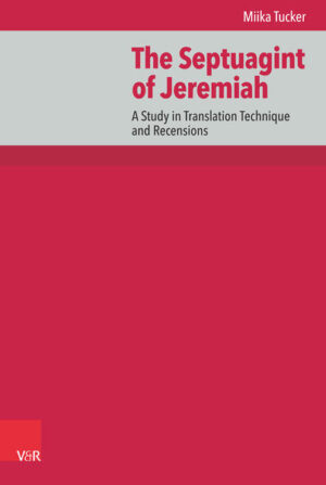 Miika Tucker comprises a translation technical study of the Septuagint version of Jeremiah for the purpose of characterizing the translation. The conclusions draw from different types of changes that occur between chapters 1-28 (Jer a’) and 29-52 (Jer b’). Certain differences between the two reflect the revisional characteristics of the kaige tradition, which suggests that they were produced by a reviser who was invested in a revisionary tradition similar to kaige. Other differences constitute a change toward more natural Greek expression, which is the opposite of what one would expect from a revision since Greek idiom usually does not correspond to the formal characteristics of Hebrew. Such differences are to be understood to reflect a change toward more intuitive use of the Greek language by the first translator. Changes toward less formal equivalence of the Hebrew and the growth of the Hebrew text after the initial translation combined to form conducive conditions for revision.