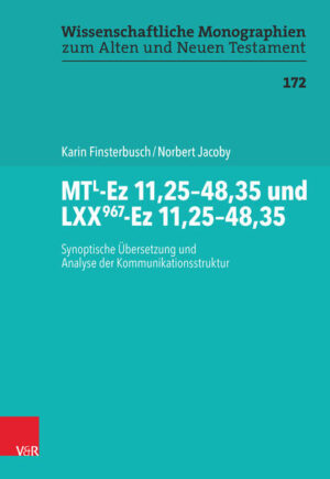 Dieser Band bietet eine wort- und strukturgetreue deutsche Neuübersetzung des MTL-Ez 11,25-48,35 unter gleichzeitiger Vorlage der erstmaligen Übersetzung von LXX967-Ez 11,25-48,35. Die Übersetzungen sind synoptisch angeordnet. Wesentliche Unterschiede zwischen den Textfassungen sind markiert (z.B. substantielle Zusätze in der einen oder anderen Fassung). Auf Gründe für die Unterschiede wird vielfach in Anmerkungen eingegangen