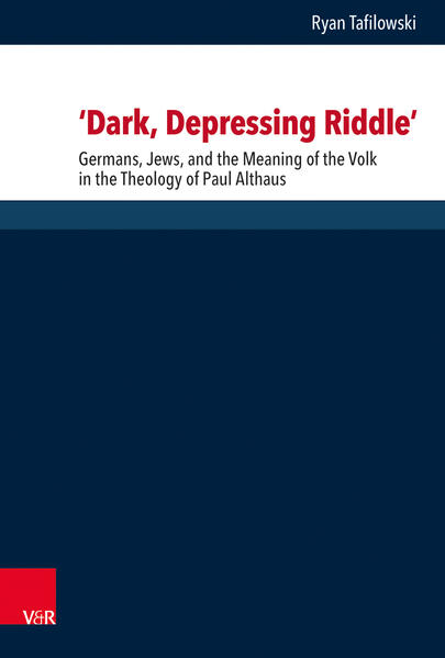 At the twilight of the Weimar Republic, politicians, scientists, and theologians were engaged in debates surrounding the so-called “Jewish Question.” When the Nazi Party came to power in 1933, these discussions took on a new sense of urgency and poignancy. As state measures against Jews unfolded, theological conceptions of the meaning of “Israel” and “Judaism” began to impact living, breathing Jewish persons. In this study, Ryan Tafilowski traces the thought of the Lutheran theologian Paul Althaus (1888-1966), who once greeted the rise of Hitler as a “gift and miracle of God,” as he negotiated the “Jewish Question” and its meaning for his understanding of Germanness across the Weimar Republic, the Nazi years, and the post-war period. In particular, the study uncovers the paradoxical categories Althaus used to interpret the ongoing theological significance of the Jewish people, whom he considered both an imminent threat to German ethnic identity and yet a mysterious cipher by which Germans might decode their own spiritual destiny in world history. Sketching the peculiar contours of Althaus’ theology of Israel, this study offers a fresh interpretation of the Erlangen Opinion on the Aryan Paragraph, which is an important artifact not only of the Kirchenkampf, but also of the complex and ambivalent history of Christian antisemitism. By bringing Althaus into conversation with some of the most influential theologians of the twentieth century—from Karl Barth and Emil Brunner to Rudolf Bultmann and Dietrich Bonhoeffer—Tafilowski broadens the scope of his inquiry to vital questions of political theology, ethnic identity, social ethics, and ecclesiology. As Christian theologians must once again reckon with questions of national self-understanding under the pressures of mass migration and resurgent nationalisms, this investigation into the logic of ethno-nationalist theologies is a timely contribution.