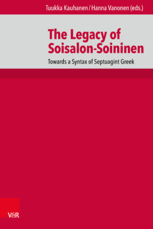 Ilmari Soisalon-Soininen (1917-2002) was a Finnish Septuagint scholar and the father of the translation-technical method in studying the nature of translations. The present volume upholds his work with studies related to the syntax of the Septuagint. It is impossible to describe the syntax of the Septuagint without researching the translation technique employed by the translators of the different biblical books