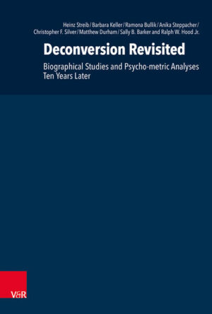 Deconversion is a dynamical biographical process with long-term, slowly changing causes and consequences. Based on quantitative and qualitive data, Deconversion Revisited presents ten longitudinal case studies representing the lifespan from early adulthood to old age. These case studies are based on reinterviews with the Faith Development Interview and questionnaire data ten years later. The data yield insight in stability and change of biographies, faith development, psychological well-being and coping with disengagement from a variety of religious backgrounds.