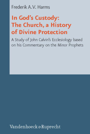 Frederik A.V. Harms untersucht Calvins Ekklesiologie ausgehend von dessen Kommentar zu den Kleinen Propheten von 1557-1559. Harms stellt Calvins Sicht auf die Kirche aus historisch-systematischer Sicht dar. Seine Studie über die Ekklesiologie des großen Reformers wird begleitet von zwei historischen Teilen. Zum einen bietet Harms Calvins historischen Kontext aus den Jahren 1558 bis 1559, als dieser Vorlesungen zu den Kleinen Propheten hielt. Andererseits bietet Harms einen Überblick über die Auslegungsgeschichte der Kleinen Propheten von der Zeit der Frühen Kirche bis zur ersten Generation reformierter Orthodoxie.