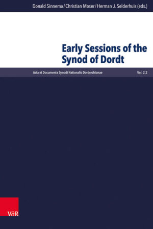 Volume II/2 of this critical edition of all the documents of the Synod of Dordt (1618-1619) contains documents relating to the early sessions of the Synod of Dordt, until the expulsion of the Remonstrants. Many are published for the first time. Included are documents of the Pro-Acta sessions on several matters of Dutch church life—a new Dutch Bible translation, catechetical instruction, baptism of slave children, theological training and printing abuses—as well as documents concerning the contentious procedural debates with the Remonstrants on how to deal with the doctrinal issues in the controversy—their view of predestination and related points.