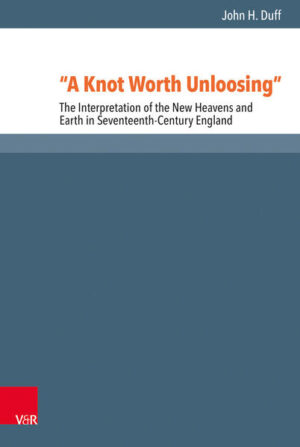 In the study of Christian eschatological thought, virtually no attention has been given to past interpretations of the biblical phrase the new heavens and earth. John Duff uncovers the interpretations of this phrase that were extant in seventeenth-century England. These interpretations fall into two basic camps—those that understood the phrase metaphorically and those that understood the phrase literally.Some English divines believed the new heavens and earth referred to the new age of the gospel that commenced in the first century CE. At that time, God flung open the doors of salvation to Gentiles while at the same time bringing judgment to the Jewish nation for its failure to recognize and embrace Jesus as Messiah. This epic transition was fittingly described as a new heavens and earth.A second group of English interpreters believed the phrase stood for a yet future time when the political and religious circumstances of the world would change for the betterment of the church for one thousand years. The new heavens and earth stood for a future millennium in which Christ would establish his reign over the world prior to the day of resurrection and final judgment. Theologians who accepted a literal understanding believed the new heavens and earth described the renovation of the physical creation at the final judgment. Among this group, differences of opinion existed with respect to how much of the world would need cleansing, what creatures would be restored and of what use would a renovated world serve. The idea that the earth, and not heaven, would be the final abode of the saints emerged among a few obscure writers.