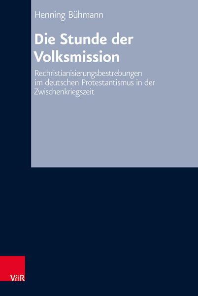 In launching the National Mission (Volksmission) over 100 years ago, the German Evangelical Churches hoped to spread the Gospel and stabilize a society ravaged by war and domestic instability. Henning Bühmann traces the development of Protestant missionary thinking in Germany between 1916 and 1934, concentrating on the activities of the Central Committee of the Home Mission (Central-Ausschusses der Inneren Mission). He traces the increasingly nationalist tone adopted by the missionaries and their failure to halt the tide of secularism. The author concludes that the eventual collapse of the missionary movement was due less to the new political atmosphere which followed the establishment of the Third Reich than the internal contradictions of the Volksmissionsbewegung itself.