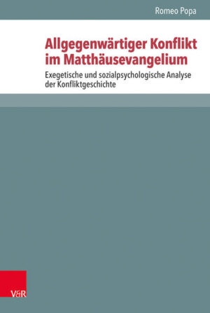 The Evangelist Matthew tells a story of conflict. In his shaping of the narrative, the circumstances of his own time play an important role. The Christian congregation of his time lived in conflict with their Jewish neighbours. After the destruction of the temple in AD 70, the process of religious re-orientation resulted in a strong need for differentiation in theology and salvation history.In his study, Romeo Popa combines exegetical analysis with sociological approaches and theories to gain a more accurate understanding of the complex processes and find new textual connections.