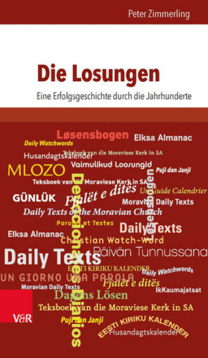 The Daily Watchwords spread all over the world and are known as the most famous devotional book of the Protestants. There are translations in more than 50 languages. Until today they advise in political, economical, and spiritual issues. Peter Zimmerling brings to light new aspects of reception, theology and practice, and evokes Otto von Bismarck, Jochen Klepper and Dietrich Bonhoeffer who regularly benefited from the reading.