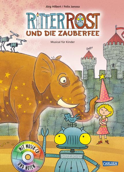 Der Ritter Rost ist ein echter Glückspilz! Wann hat man schon mal eine Zauberfee im Haus, die einem alle Wünsche erfüllt? Tja, der Ritter Rost wäre allerdings nicht außen hart und innen hohl, wenn er sein Begehr mit Bedacht und Umsicht wählen würde. So wünscht er sich das Blaue von Schrottlands Himmel herunter und sorgt damit auf der Eisernen Burg für schrottreifes Chaos ... Allerfeinste neue Ritter Rost- Songs & eine schräge Story für alle Fans des heißgeliebten Blechritters! Auch das elfte Musical- Abenteuer wird die ganze Familie begeistern. In einem brillianten Mix aus Pop, Rock, Latin und HipHop hat Komponist Felix Janosa zehn neue Songs geschrieben, die sich mit Jörg Hilberts Fantasiewelt zu einem außergewöhnlichen Musical verbinden. "Zum Mitsingen, Grölen und Dahinschmelzen, auch ohne Bad in der Lava!" (Eltern Family) Kinder- Musicals selbst aufführen? Vielfältige Aufführungsmaterialien für Schulen und Kindergärten unter www.musicals- on- stage.de