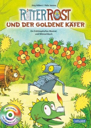 Der Frühling ist gekommen und Gartenarbeit ist angesagt. Allerdings legen sich Koks und der Ritter Rost mit einem goldenen Käfer an, der dummerweise über Zauberkraft verfügt. Prompt werden sie auf Kakerlakengröße heruntergeschrumpft und geraten ins geheime Mini- Reich von Kakerlaken- Häuptlingin Gaggophonia. Ihre Ausdrucksweise mag ein wenig gewöhnungsbedürftig sein, doch zum Glück hat sie ein Herz aus Gold. Ein buntes Frühlings- Musical von Jörg Hilbert und Felix Janosa