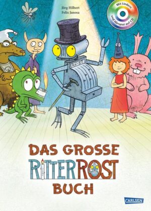 20 Jahre Blech- Kult im Kinderzimmer 20 Jahre Ritter Rost! Die mehrfach ausgezeichneten Musicalbücher von Jörg Hilbert und Felix Janosa gehören zu den modernen Klassikern der Kinderliteratur. Seit 20 Jahren begeistert der rostige Ritter Groß und Klein. Das Öl im Getriebe hierfür sind wunderbar- skurrile Geschichten und meisterhaft komponierte Songs, die auch Eltern mitschmettern. Das kann nur der schönste, stärkste und mutigste Ritter von ganz Schrottland: Ritter Rost! Dieser Jubiläumsband gewährt einen noch nie dagewesenen Einblick in die Eiserne Burg mit ihren Bewohnern und Geschichten. Denn der Ritter Rost, Burgfräulein Bö und Koks der Drache veranstalten einen Tag der offenen Tür. Die neugierigen Besucher Schrottlands kommen in Scharen. Am Ende warten ein großes Festmahl und zwei ganz besondere Gäste …