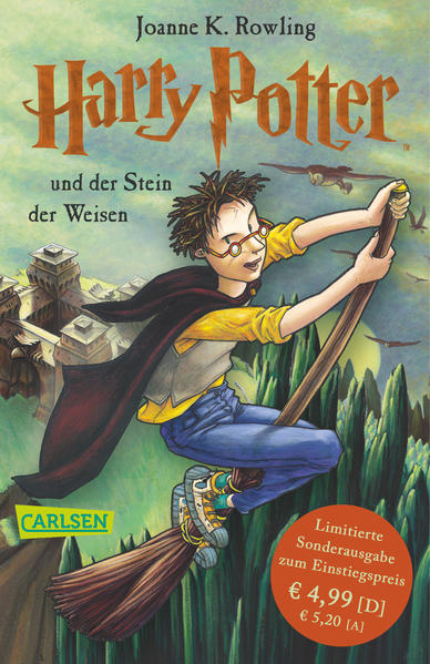 Der erste Band von Harry Potter zum sagenhaften Einstiegspreis von nur €4,99! Eigentlich hatte Harry geglaubt, er sei ein ganz normaler Junge. Zumindest bis zu seinem elften Geburtstag. Da erfährt er, dass er sich an der Schule für Hexerei und Zauberei einfinden soll. Und warum? Weil Harry ein Zauberer ist. Und so wird für Harry das erste Jahr in der Schule das spannendste, aufregendste und lustigste in seinem Leben. Er stürzt von einem Abenteuer in die nächste ungeheuerliche Geschichte, muss gegen Bestien, Mitschüler und Fabelwesen kämpfen. Da ist es gut, dass er schon Freunde gefunden hat, die ihm im Kampf gegen die dunklen Mächte zur Seite stehen.