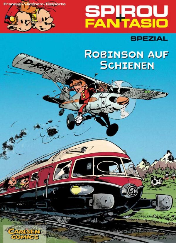 Dieser Spezial-Band enthält eine ungewöhnliche Geschichte, in der Spirou, Fantasio und Gaston ein gemeinsames Abenteuer erleben. Ein atomgetriebener Zug rast führerlos durch Europa, an Bord befindet sich außer unseren Freunden der französische Verkehrsminister. Niemand kann den Zug aufhalten, niemand kennt das Ende der Reise. Da hat Gaston einen seiner genialen Einfälle... Diese Geschichte ist kein Comic, sondern eine illustrierte Kurzgeschichte, die Andre Franquin für das Spirou-Magazin geschrieben hat. Die Zeichnungen wurden überarbeitet und neu koloriert.