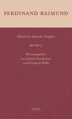 Mit "Der Alpenkönig und der Menschenfeind" enthält Band 3 der neuen historisch-kritischen Ausgabe ein Hauptwerk Ferdinand Raimunds, das bis heute zum klassischen Repertoire der österreichischen Theaterliteratur zählt. Hauptziel dieser Ausgabe ist die möglichst vollständige Wiedergabe von Raimunds Handschriften einschließlich aller Korrekturen, Änderungen, Streichungen etc. sowie der Vergleich aller relevanten Theatermanuskripte, die aus Raimunds Lebenszeit überliefert sind.