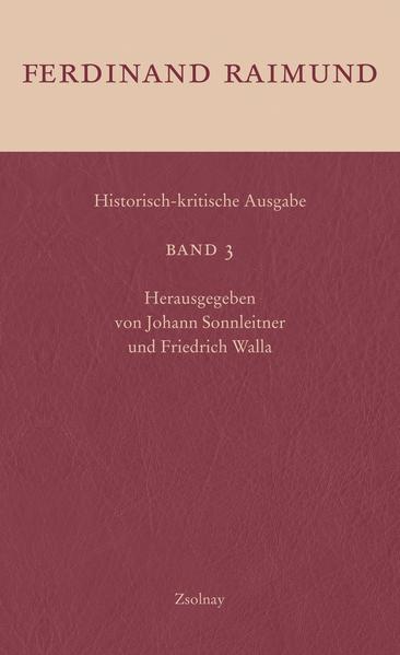 Mit "Der Alpenkönig und der Menschenfeind" enthält Band 3 der neuen historisch-kritischen Ausgabe ein Hauptwerk Ferdinand Raimunds, das bis heute zum klassischen Repertoire der österreichischen Theaterliteratur zählt. Hauptziel dieser Ausgabe ist die möglichst vollständige Wiedergabe von Raimunds Handschriften einschließlich aller Korrekturen, Änderungen, Streichungen etc. sowie der Vergleich aller relevanten Theatermanuskripte, die aus Raimunds Lebenszeit überliefert sind.