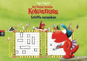 Der kleine Drache Kokosnuss Spiel und Spaß für die Schultüte. Dieser Spieleblock 'Schiffe versenken' ist perfekt dafür geeignet, sich in Pausen, Freistunden oder zu Hause die Zeit zu vertreiben. Die abreißbaren Seiten sind jeweils mit den beiden typischen Schiffe- versenken- Kästchen versehen und mit lustigen, farbigen Kokosnuss- Zeichnungen illustriert. Perfekt für jede Schultüte!