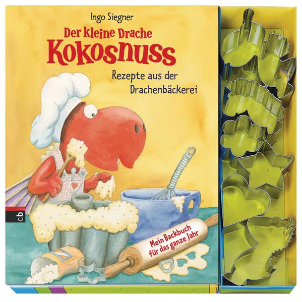 Backe, Backe ... Kokosnuss - Backen lernen mit dem kleinen DrachenDrache- Kokosnuss- Kekse? Matilda- Muffins? Oskars Bananenkuchen? In diesem Buch gibt es über 20 schmackhafte Backrezepte für verschiedenste Anlässe. Kokosnuss, Matilda und Oskar erklären mit leicht verständlichen Schritt- für- Schritt- Illustrationen, wie man sich und andere mit köstlichen Kuchen, Keksen und Leckereien verwöhnt. Es gibt Zutaten- und Zubehörlisten und wichtige Back- Tipps vom kleinen Drachen, damit die Rezepte gelingen. Backförmchen in der Gestalt von Kokosnuss, Matilda und Oskar findet man in einer hübschen Aufbewahrungsbox. Guten Appetit!Achtung! Verschluckbare Kleinteile. Nicht für Kinder unter 36 Monaten geeignet.