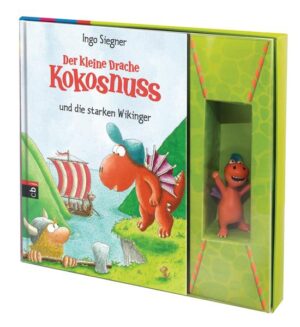 Buchset mit 3D- Figur "Kokosnuss" Kokosnuss, Matilda und Oskar trauen ihren Augen nicht, als sie auf der Dracheninsel einen echten Wikinger treffen. Überraschenderweise ist Gudröd gar nicht so wild und gefährlich, wie es von Wikingern immer behauptet wird, denn er sitzt in der Patsche ... Kokosnuss will Gudröd helfen und gerät dabei in ein turbulentes Wikinger- Abenteuer! Die PVC- freie Kokosnuss- Figur ist 6 cm hoch und 4 cm breit. Ausstattung: Mit fbg. Illustrationen