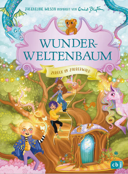 Entdecke die Magie! Milo, Mia und Birdy verbringen zusammen mit ihren Eltern die Sommerferien in einem kleinen, einsam gelegenen Häuschen auf dem Land. Schon in der ersten Nacht macht Birdy Bekanntschaft mit der Fee Seidenhaar, die sie in ihr Zuhause im Wunderweltenbaum einlädt. Am nächsten Tag machen sich die Kinder mit Hilfe eines sprechenden Kaninchens auf die Suche nach dem magischen Baum. Dort treffen sie nicht nur auf Seidenhaar, sondern lernen auch den netten Herrn Mondgesicht, den Pfannenmann, Frau Wasch und all die anderen Gestalten des Zauberwaldes kennen. Zusammen erkunden sie die außergewöhnlichen Orte, die sie über den Wipfeln entdecken. Aber nicht alles ist nur Spiel und Spaß. Wird Mondgesichts Magie rechtzeitig wirken, um die Kinder im gefährlichen Land der Drachen zu retten? In Jacqueline Wilsons neuen Abenteuern im Zauberwald treffen wir die Wesen aus den Kinderbuchklassikern von Enid Blyton wieder. Spannende Erlebnisse sind garantiert! Der vierte von vier Bänden mit Sammelmotiv Ausstattung: Mit s/w Illustrationen