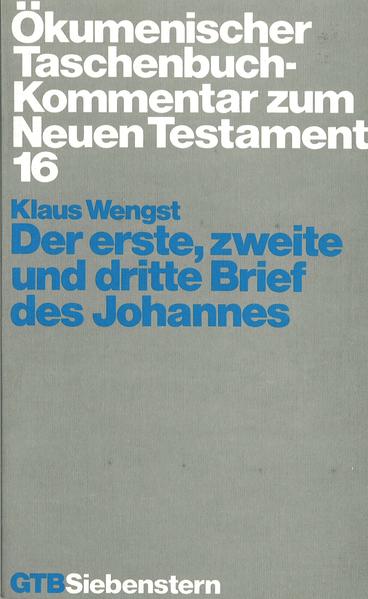 ÖTK-Johanns Briefe 1-3Der erste Johnnesbrief wird im Kommentar den meisten Raum einnehmen, da er die beiden anderen nicht nur in der Länge, sondern auch an theologischem Gewicht weit übertrifft. Daß der >>ein außerordentlich schöner Text