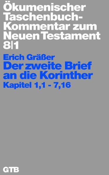 Klassische exegetische Arbeit-Ideal für die Predigtvorbereitung Durch sachgemäße Exegese das heutige Verstehen des 2. Korintherbriefes zu fördern, das ist das Grundanliegen dieses Kommentars von Erich Gräßer. Der Methode der existentialen Interpretation Rudolf Bultmanns verpflichtet und mit dem Kommentar zum 1. Korintherbrief von Helmut Merklein im Gespräch, erschließt der emeritierte Bonner Neutestamentler die ersten sieben Kapitel des wohl persönlichsten und zugleich sachlichsten Paulusbriefes. Ein gelungenes Stück exegetischer Arbeit von großer Prägnanz und sprachlicher Klarheit.