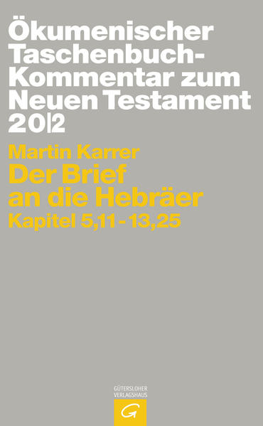 Übersichtlich, Stringent und Faszinierend.-Übersichtlich-stringenter Aufbau-Für die Arbeit in Studium, Lehre und Gemeinde Der Brief an die Hebräer ist eine der faszinierendsten, aber auch schwierigsten Schriften des Neuen Testaments. Sein literarischer Anspruch ist im Christentum einzigartig: Rhetorik, Wortschatz und Metaphorik heben ihn von der Alltagskommunikation und Gebrauchsliteratur seiner Zeit ab. Wie schon im ersten Teilband seines Kommentars verfolgt Martin Karrer in seiner Auslegung besonders die Wort- und Schrifttheologie des Hebräerbriefs und verpflichtet sich dabei einer gemäßigt rezeptionsästhetischen Lektüre. Die fortlaufende Exegese bemüht sich um thematische Konzentrationen: Sie beginnt mit der Übersetzung der einzelnen Abschnitte. Es folgen Einführungen in den Text und inhaltliche Schwerpunkte, die die herkömmliche Einzelexegese integrieren. Ein Schlussabschnitt fasst den exegetischen Ertrag jeweils kurz zusammen und richtet den Blick gegebenenfalls auf die Wirkungsgeschichte der behandelten Texte. Ein Kommentar, der sich aufgrund seines übersichtlich-stringenten Aufbaus hervorragend für die Arbeit sowohl in Studium und Lehre als auch in der Gemeinde eignet.