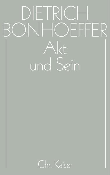 Die 1929 verfaßte Habilitationsschrift Bonhoeffers ist seine zweite und gleichzeitig letzte Publikation im strengen begrifflichen Gewand der akademisch-theologischen Zunft. Bonhoeffer sucht in ihr nach einer der Offenbarung gemäßen Denkform, die die Theologie aus der Fremdbestimmung durch idealistische und ontologische Systemphilosophien herausführt. Dabei beansprucht er nicht weniger als eine Aufhebung der aporetischen philosophisch-theologischen Begriffsbildung seiner Zeit, woraus er seine Version der These, dass Theologie eine Funktion der Kirche zu sein habe, entwickelt.