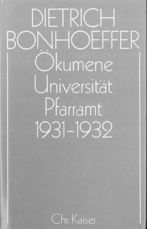 Die Jahre 1931 und 1932, die im vorliegenden Band dokumentiert werden, sind für Dietrich Bonhoeffer eine Zeit der geistigen Standortbestimmung, des sozialen Engagements und der Mitarbeit in ökumenischen Gremien.