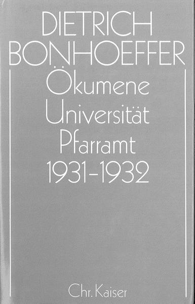 Die Jahre 1931 und 1932, die im vorliegenden Band dokumentiert werden, sind für Dietrich Bonhoeffer eine Zeit der geistigen Standortbestimmung, des sozialen Engagements und der Mitarbeit in ökumenischen Gremien.