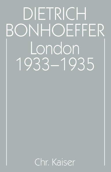 Der Band dokumentiert die Zeit vom Herbst 1933 bis zum Frühjahr 1935, in der Bonhoeffer von seinem Londoner Auslandspfarramt aus seine ökumenischen Verbindungen zur Unterstützung der Bekennenden Kirche in Deutschland einsetzte. Neben dem umfangreichen Briefkorpus, das u.a. auch Bonhoeffers beginnende Freundschaft mit Georg Bell miterleben lässt, sind seine berühmt gewordene Friedensrede in Fano vom August 1934 und seine Predigten von besonderem Interesse.