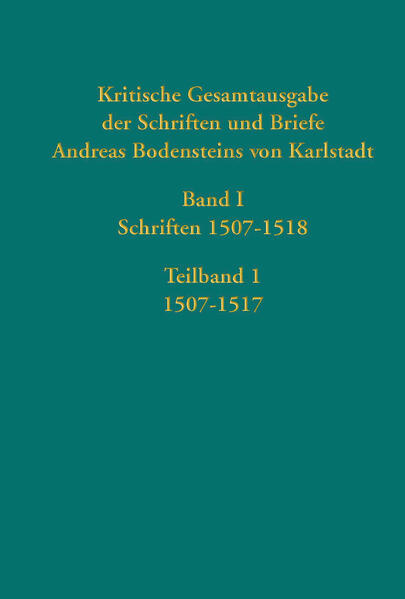 Erste umfassende kritische Edition der Schriften und Briefe Andreas Bodenstein (1486-1541), nach seiner Heimatstadt auch Karlstadt genannt, war neben Martin Luther einer der einflussreichsten protestantischen Theologen in Wittenberg. Er unterstützte als erster den Universitätskollegen Luther innerakademisch wie auch öffentlich, und er war der erste, der sich mit ihm überwarf. Die reformationsgeschichtliche Forschung hat ein ambivalentes Bild von ihm gezeichnet: Während die einen ihn als Verräter an der Sache Luthers betrachteten, sahen andere in ihm eine in die Kreise der Schweizer Reformation und der Wiedertäufer hinein vermittelnde Persönlichkeit. Die auf 9 Bände angelegte Edition wird von Mitarbeitern der Göttinger Akademie der Wissenschaften, der Theologischen Fakultät der Universität Göttingen sowie der Herzog August Bibliothek Wolfenbüttel bearbeitet. Reformationsgeschichtliche Einordnung zentraler historischer Quellen Historisch-kritische Edition der gesamten Überlieferung kirchenhistorisch bedeutender Quellen mit ausführlicher Kommentierung Umfangreiche Einleitungen und historische Kontextualisierung Ausstattung: 2 Teilbände, je 576 Seiten