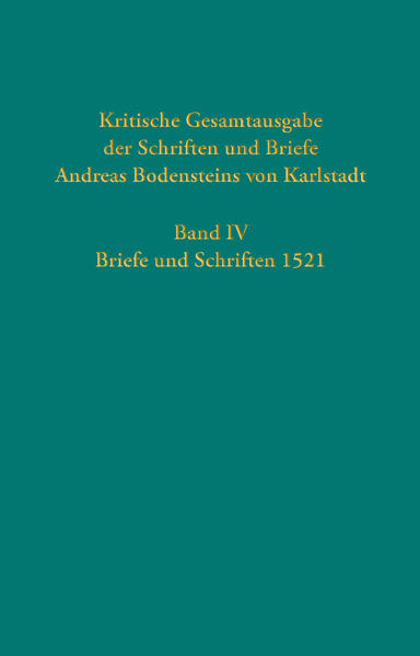 Erste umfassende kritische Edition der Schriften und Briefe Andreas Bodenstein (1486-1541), nach seiner Heimatstadt auch Karlstadt genannt, war neben Martin Luther einer der einflussreichsten protestantischen Theologen in Wittenberg. Er unterstützte als erster den Universitätskollegen Luther innerakademisch wie auch öffentlich, und er war der erste, der sich mit ihm überwarf. Die reformationsgeschichtliche Forschung hat ein ambivalentes Bild von ihm gezeichnet: Während die einen ihn als Verräter an der Sache Luthers betrachteten, sahen andere in ihm eine in die Kreise der Schweizer Reformation und der Wiedertäufer hinein vermittelnde Persönlichkeit. Die auf 9 Bände angelegte Edition wird von Mitarbeitern der Göttinger Akademie der Wissenschaften, der Theologischen Fakultät der Universität Göttingen sowie der Herzog August Bibliothek Wolfenbüttel bearbeitet. Band IV enthält Karlstadts Werke aus dem Jahr 1521, die ihn im Zentrum einer breiten publizistischen Strömung der frühen Reformation zeigt. Themen sind praktische Reformen von der Priesterehe bis zur Erneuerung der Messe. Zugleich offenbaren sich erste tiefergehende Risse in der Diskussionsgruppe der Wittenberger Theologen. Reformationsgeschichtliche Einordnung zentraler historischer Quellen Historisch-kritische Edition der gesamten Überlieferung kirchenhistorisch bedeutender Quellen mit ausführlicher Kommentierung Umfangreiche Einleitungen und historische Kontextualisierung Ausstattung: mit 4-seitigem Farbbildteil