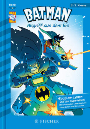 Endlich! In diesem Erstlesebuch für die 2./3. Klasse steckt alles, was besonders Jungs sich wünschen: coole Helden, fiese Schurken, atemberaubende Spannung und jede Menge Action. Mit zahlreichen farbigen Illustrationen, spannendem Leserätsel und Extra- Seiten zum Mitmachen. So macht Lesen Spaß! In der Arktis schmilzt das Eis der gesamte Planet ist in Gefahr! Wer hat da seine Finger im Spiel? Batman und Robin finden heraus, dass der Schurke Ra’s al Ghul dahintersteckt, und machen sich sofort auf, um ihn zu stoppen. Doch Ra’s al Ghuls Versteck liegt mitten in einer Eiswüste und wird schwer bewacht. Wird es den beiden Helden trotzdem gelingen, Ra’s al Ghuls Pläne zu durchkreuzen?