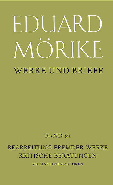 Durch die Edition von Texten anderer Autoren in der Form, wie sie Mörike bearbeitete, und von Bemerkungen oder Notizen, die er zur schriftlichen oder mündlichen Beratung von Schriftstellern verfasste, werden in diesem Band Methoden seiner litrarischen Produktion und Prinzipien seines ästhetischen Wertens aufgedeckt, so sehr sie in den jeweiligen Vorgang der Bearbeitung oder Beratung verwoben sein mögen: Mörikes Eingriffe ins Werk anderer Autoren und seine Ratschläge für Schriftstellerkollegen spiegeln immer auch seine eigene Ästhetik wieder. Als Hilfe zum Verständnis dieser eminent ästhetischen Arbeiten bietet der Apparat des vorliegenden Bands in besonderen Bearbeitungsanalysen die Textpartien, die Mörike zu seinen Eingriffen veranlassten, und in Erläuterungen die nötigen, meist mit Zitaten belegten Erklärungen für seine kritischen Äußerungen. Die Einschätzung der einzelnen Bearbeitung und Beratung sollen die jeweils in sie einleitenden Bemerkungen des Herausgebers erleichtern, die Mörikes sonstigen Umgang mit den betreffenden Autoren und ihren Werken darstellen.