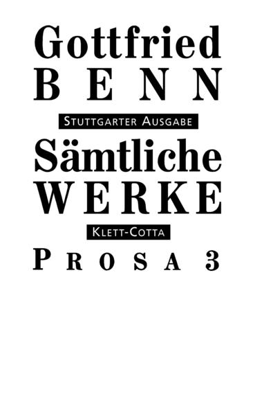 Die in den Nachkriegsjahren bis 1950 entstandenen Texte sind Zeugnisse der Rückkehr Benns ins öffentliche literarische Bewusstsein, seines »Comeback«. Enthalten sind die großen Texte »Der Ptolemäer«, »Der Radardenker« und »Doppelleben«. Erläuterungen, Rezensionen und Benns Rede auf »Nietzsche - nach 50 Jahren« werden ergänzt durch fünf in den bisherigen Werkausgaben fehlende Texte sowie die »Prosaischen Fragmente«.