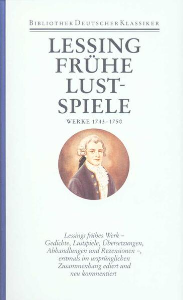 Ein ›deutscher Molière‹ möchte der hochbegabte und frühreife Schüler der Meißener Gelehrtenschule von St. Afra und Leipziger Student werden, und in ganz verschiedener Richtung übt er sein Talent: In den Jahren 1747-1750 entstehen - wie eine Reihe von Entwürfen, Fragmenten, Übersetzungen - die Jugendlustspiele, an denen sich eine stetig zunehmende Tiefenschärfe in der Erfassung und Erörterung aktueller Probleme entwickelt. An dem antiken Komödienschreiber Plautus wird die Eigenart der Komödie, werden die berühmten drei Einheiten bereits zum Problem. Neben anakreontischen Liedern stehen Lehrgedichte, die den Rang des Altertums und der neuzeitlichen Naturwissenschaft diskutieren, die Mehrheit der Welten ebenso wie die Notwendigkeit der Regeln in der Dichtkunst.