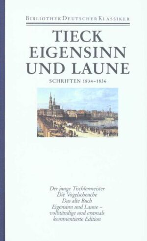 "Die Jahre 1834 und 1835 bezeichnen den Höhepunkt von Tiecks Dresdner Novellistik. Nicht nur die zum Teil umfangreichen Novellen des vorliegenden Bandes entstanden in diesen beiden Jahren