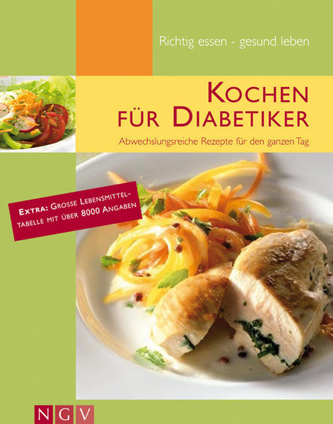 Diabetes ist eine der häufigsten Volkskrankheiten in der westlichen Welt. Allein 2006 gab es über 8 Mio. Diabetiker in Deutschland. Dieses Buch beweist, dass Rezepte für Diabetiker durchaus abwechslungsreich und lecker sein können. Es bietet über 120 Rezepte für den ganzen Tag, wie Frühstücksideen, Snacks und kleine Gerichte, Suppen, Salate und Hauptgerichte, außerdem ein Extrakapitel zu diabetikergeeigneten Desserts und Kuchen. Die ausführliche Einleitung mit vielen Tipps und Tricks informiert über Wissenswertes rund um den Diabetes, den richtigen Umgang mit Kohlenhydraten und das fettarme Kochen. Als Extra befindet sich im Anhang eine umfangreiche Lebensmitteltabelle mit über 8000 Angaben zu Kohlenhydraten, Kohlenhydrateinheiten bzw. Broteinheiten, Kalorien und Kilojoule. Besonders praktisch: Die Angaben beziehen sich nicht nur auf die gängige 100-Gramm-Menge, sondern auch auf Portionsgrößen. Zusätzlich bietet eine übersichtliche Ampelbewertung schnelle Orientierung auf einen Blick.