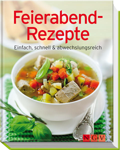 Entspannt kochen nach Feierabend Endlich Feierabend! Wer möchte da noch lange am Herd stehen? Wenn auch Sie die kostbarste Zeit des Tages nicht mit stundenlangem Kochen verbringen möchten, aber sich und Ihre Lieben dennoch gerne mit einem köstlichen Abendessen verwöhnen wollen, sind Sie mit diesem Buch bestens beraten. Denn die gesunde Alternative zu Fertiggerichten und Pizza-Taxi heißt: selber kochen! Und das ist ohne viel Aufwand möglich, wie unsere über 100 unkomplizierten Rezepte beweisen. Egal, ob köstliche Suppen, frische Snacks und Salate, Leichtes mit Fleisch, Fisch oder Gemüse, raffinierte Aufläufe und Pasta oder sättigende Gerichte für Süßschnäbel – alle Gerichte stehen ruckzuck auf dem Tisch, lassen sich kinderleicht zubereiten und schmecken jedem. So ist ein entspannter Feierabend voller Genuss garantiert!