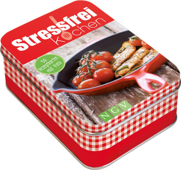 Schnell kochen, lecker essen - 50 farbige Rezeptkarten und 1 Übersichtskarte in einer liebevoll gestalteten Metallbox mit praktischen Rezeptideen für alle Gelegenheiten - Mit brillanten Farbfotos zu jedem Rezept, ausführlichen Schritt-für-Schritt-Anleitungen und genauen Zeit- und Nährwertangaben - Abwechslungsreiche Gerichte und Snacks von Saltimbocca alla Romana bis zu Kräutermuffins mit Frischkäsefüllung - Einfache Zubereitung ohne Hektik – für den Feierabend, als Büro-Snack oder für Party und Gäste Einfache Zubereitung und Zutaten, die überall erhältlich sind – mit unseren abwechslungsreichen Rezeptideen für stressfreie Gerichte am Feierabend, leckere Büro-Snacks oder Köstlichkeiten für Party und Gäste ist Kochen ohne Hektik garantiert! In dieser liebevoll gestalteten Box finden Sie 1 Übersichtskarte mit Abkürzungsverzeichnis und Register sowie 50 praktische Rezeptkarten – jede mit brillantem Farbfoto, ausführlicher Schritt-für-Schritt-Anleitung und genauen Zeit- und Nährwertangaben. Freuen Sie sich auf Saltimbocca alla Romana oder Kräutermuffins mit Frischkäsefüllung und entdecken Sie neue Lieblingsrezepte!