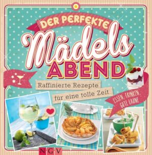 Girls just wanna have fun! • Die besten Rezepte für einen lustigen Abend in männerloser Runde • Leckere Knabbereien, verlockende Vorschläge für den kleinen und größeren Hunger, Unwiderstehliches für Naschkatzen und anregende Getränke: von Cantuccini mit Oliven über Basilikumsalat mit Zuckerschoten und scharf-aromatische Knoblauchgarnelen bis zu Rotweinmuffins mit Mandeln und Aperol Spritz • Jedes Rezept mit brillantem Farbfoto und ausführlicher Schritt-für-Schritt-Anleitung Woran denken Sie bei Mädelsabend? An die besten Freundinnen, gute Laune und tolle Musik? Wir auch - und an leckeres Essen und spritzige Getränke! Darum haben wir in diesem charmanten Kochbuch die besten Rezepte für den perfekten Abend in männerloser Runde zusammengetragen. Von Kleinigkeiten, die sich so nebenbei wegknabbern lassen, geht es über verlockende Vorschläge für den kleinen und größeren Hunger bis hin zu unwiderstehlichen Leckereien für Naschkatzen und anregenden Getränken. Egal, ob Sie sich für Cantuccini mit Oliven, Basilikumsalat mit Zuckerschoten, scharf-aromatische Knoblauchgarnelen, Rotweinmuffins mit Mandeln oder Aperol Spritz entscheiden - stellen Sie Teller, Schälchen und Gläser auf den Tisch, drehen Sie die Musik auf und genießen Sie einen leckeren und fröhlichen Abend!